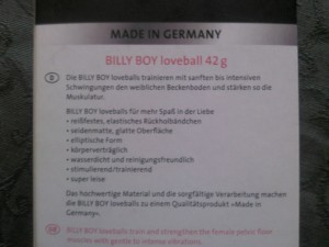 BillyBoy Loveball Text