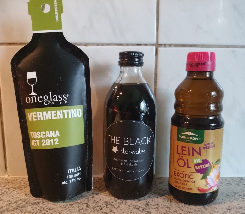 Brandnooz Genussbox Mai 2016 Schneekoppe Öl, Black Water, Oneglass